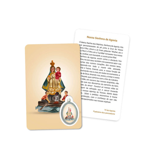 Prayer's card of Our Lady of Agony