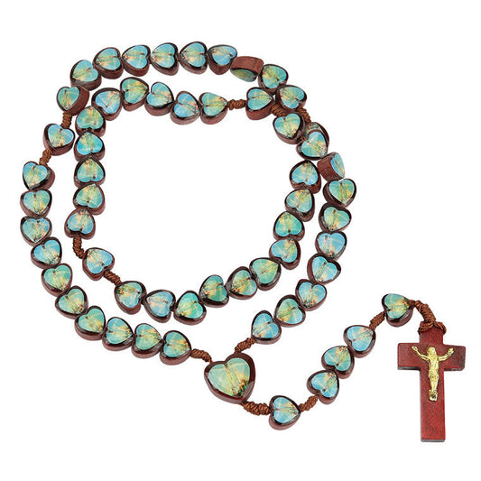 Wood Rosary with Apparition of Fatima