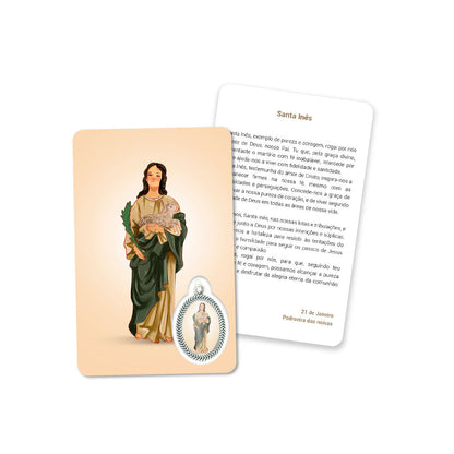 Cartão de oração de Santa Inês
