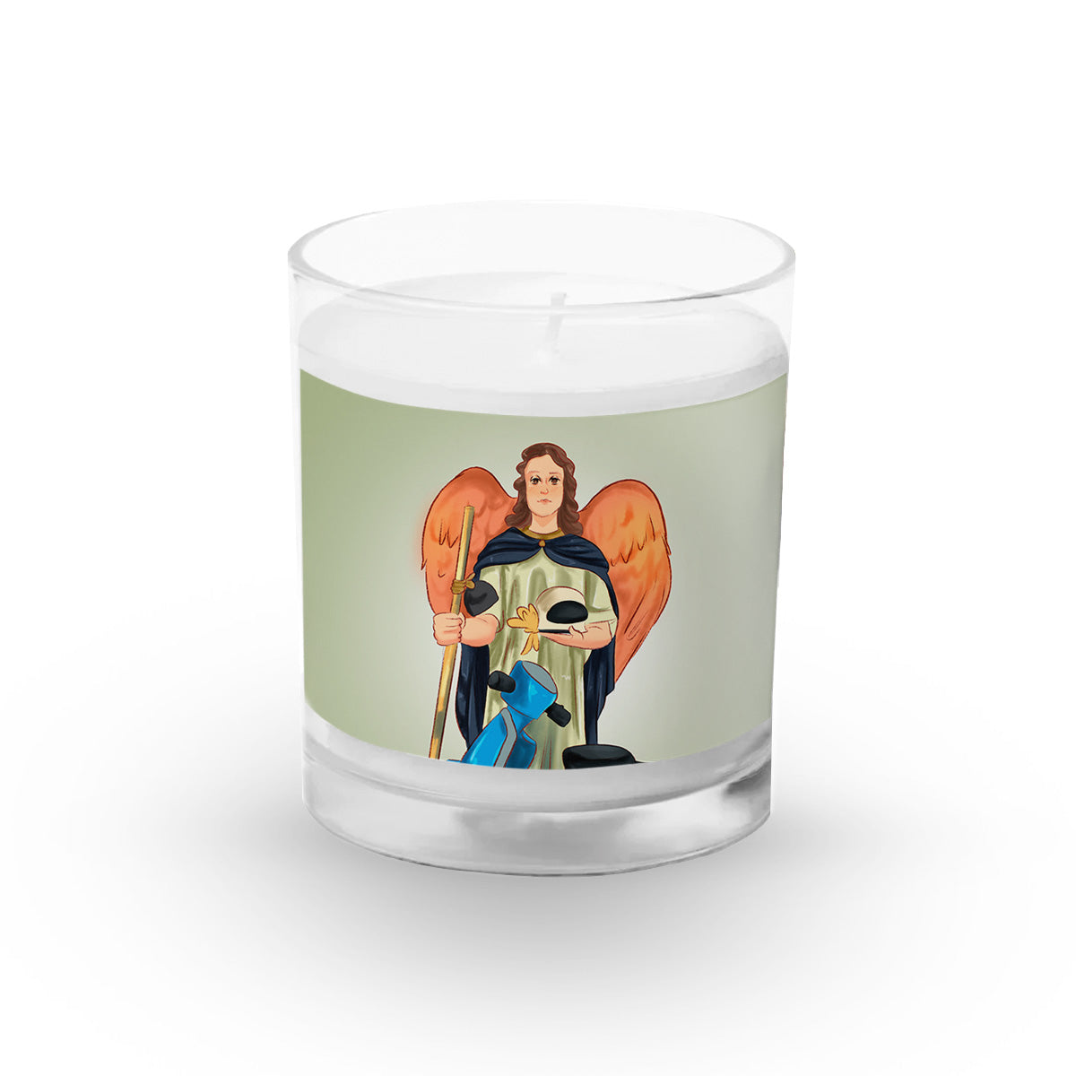 Saint Raphael with motorbike candle