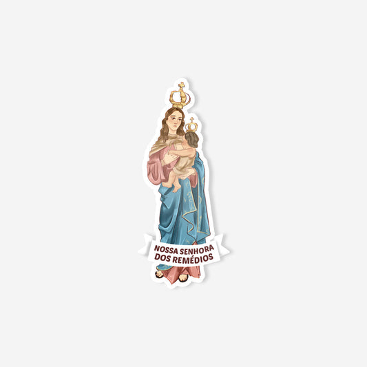 Catholic sticker of Our Lady of Remedies