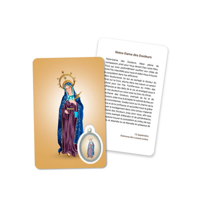 Prayer's card of Our Lady of Sorrows