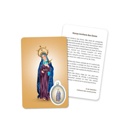 Prayer's card of Our Lady of Sorrows
