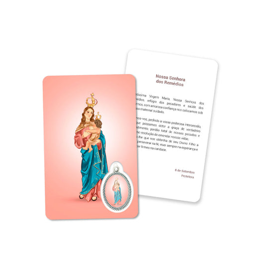 Prayer's card of Our Lady of Remedies