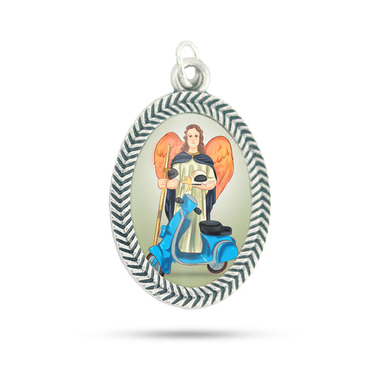 Saint Raphael Medal with Motorbike