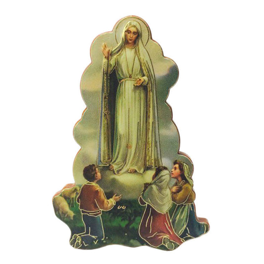 Wood Magnet with Apparition of Fatima