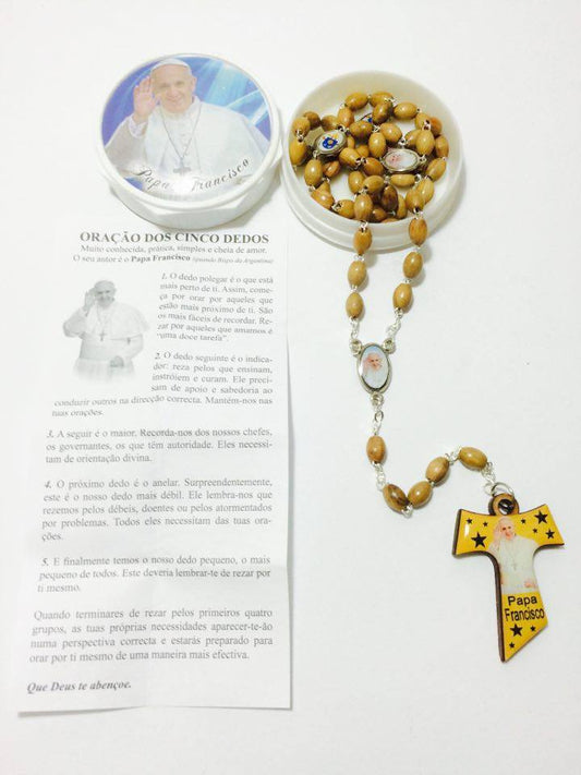 Olive wood rosary of Pope Francis