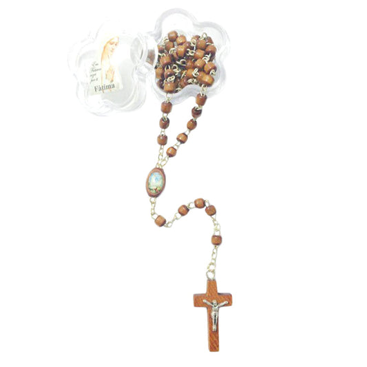Wood brown rosary with clasp